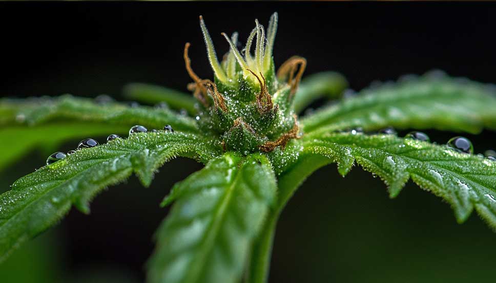 Strains With Most Trichomes: Discover the Frostiest Cannabis Varieties Macro photo of buds from strains with the most trichomes, showing heavy resin coverage.