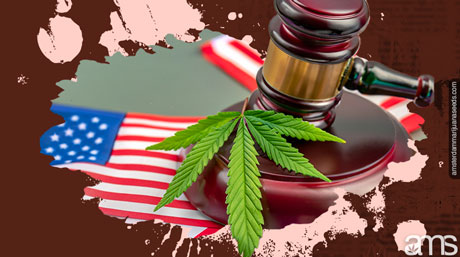 judges hammer marijuana flag