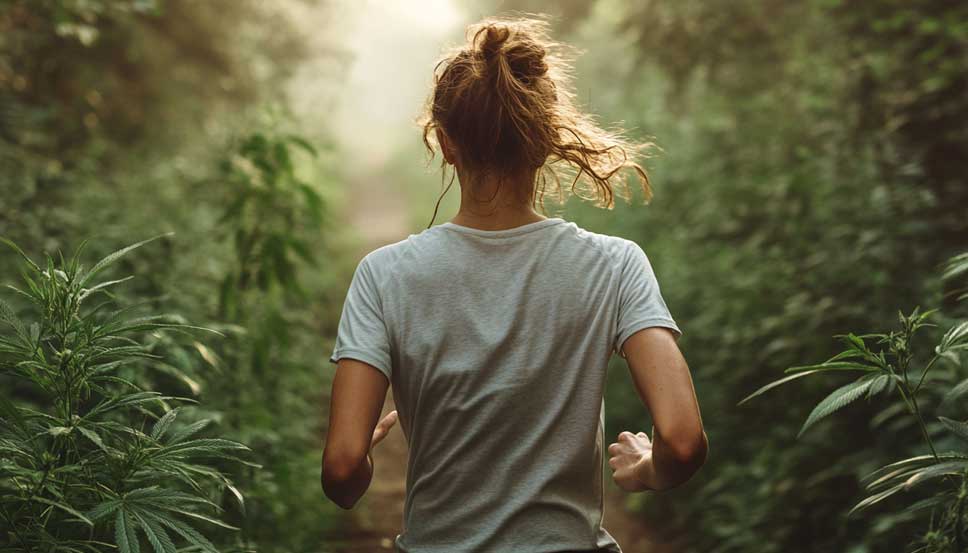 Weed and Gym: How Marijuana Affects Your Workout Runner enjoying outdoor workout combining weed and gym for better focus and endurance