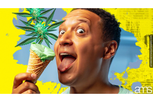 man eats cannabis ice cream