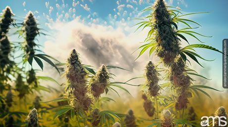 a cannabis field with natural pollination