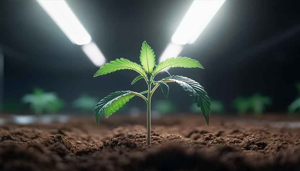 Indoor cannabis plant showing signs of delayed growth—possible case of autoflower not flowering