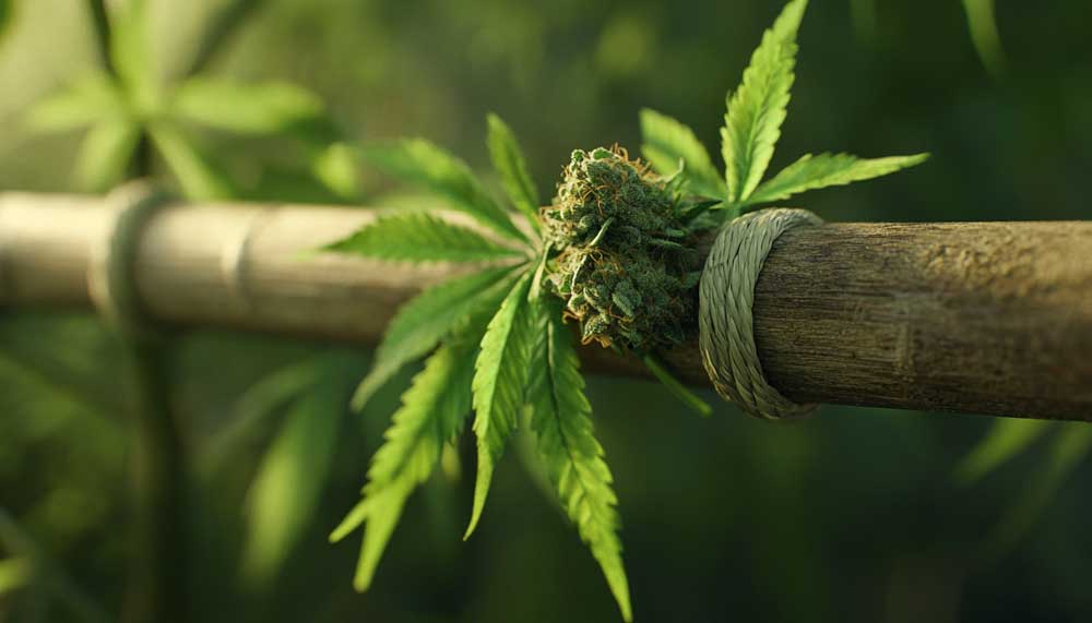 Thai Stick Weed: Exploring Exotic Delights! Discover what a Thai Stick looks like: a cannabis cigar made from buds wrapped around a bamboo stick with hash oil and hemp string.