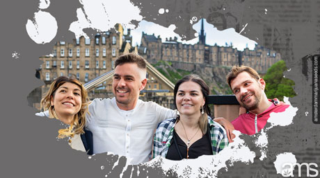 4 friends Edinburgh Scotland