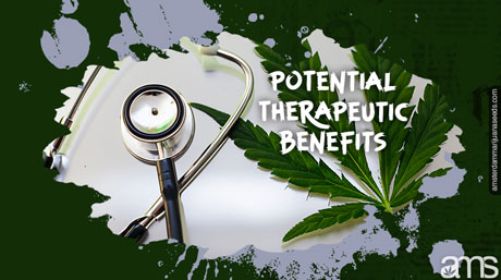 stethoscope and a marijuana leaf