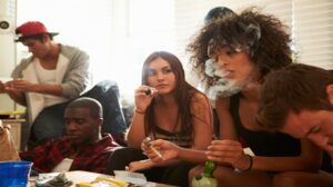 smoking cannabis with friends