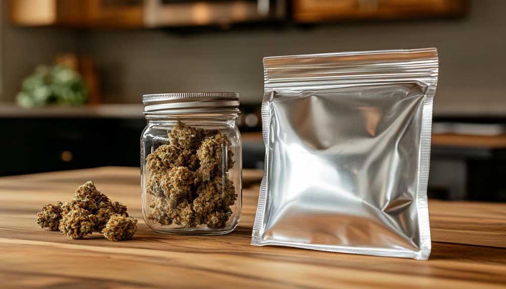 Does Weed Have to Be in a Bag? How to Store It Properly Does Weed Have to Be in a Bag? Visual comparison of different cannabis storage methods including jars, bags, and vacuum containers.