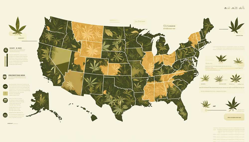 How Much Does a Pound of Weed Cost? Prices by State and Strain Map showing how much is a pound of weed by state based on market trends and legality.